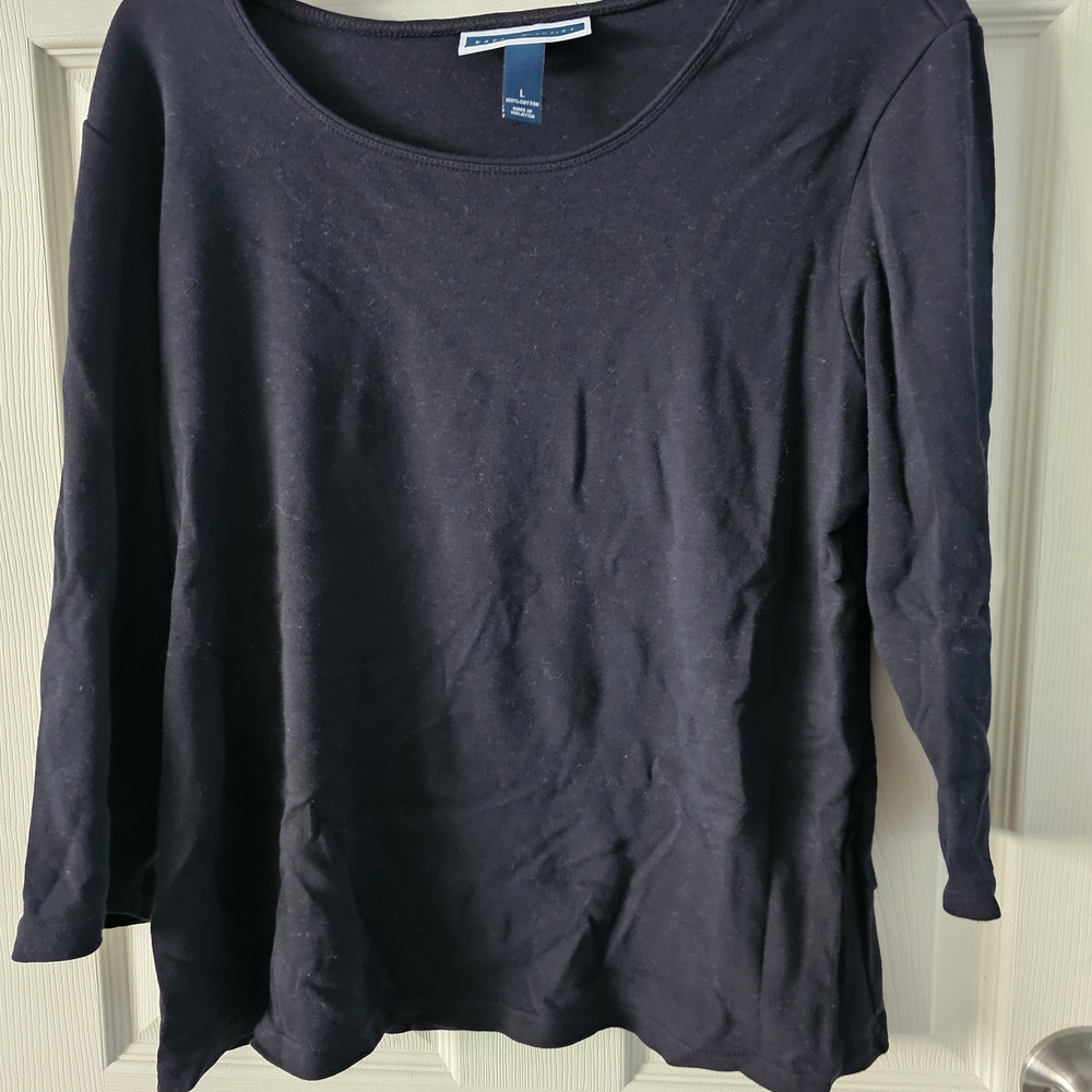 Womens Black Top From MACYS SIZE L WORN ONCE